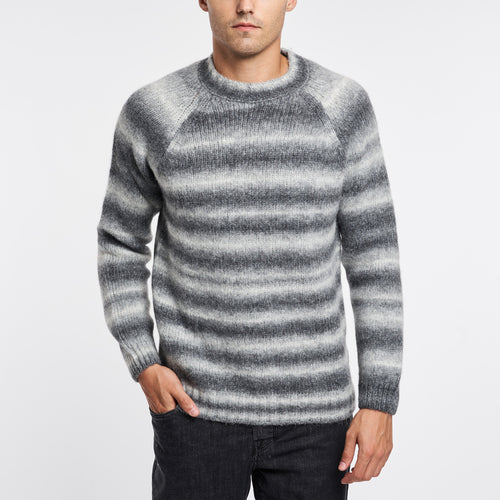 Daniele Fiesoli crew-neck sweater in alpaca with striped pattern