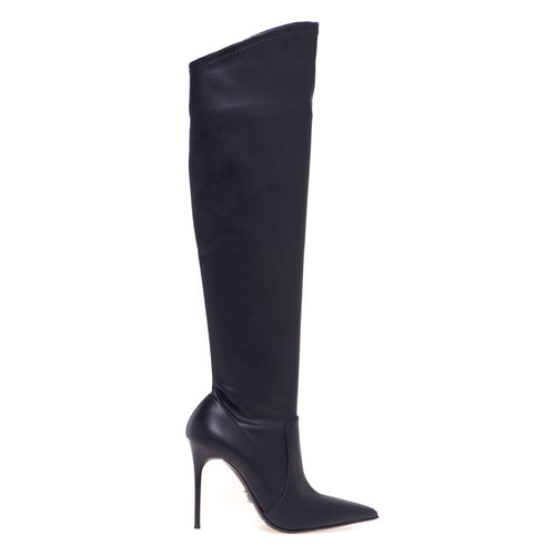 Sergio Levantesi boot with stretch upper and 105 mm heel.
