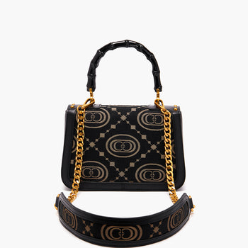 La Carrie handbag in monogram fabric and leather - 3