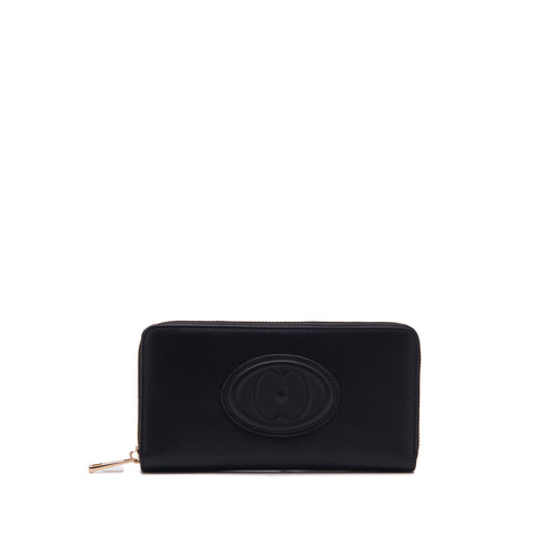 La Carrie zip around wallet in leather with embossed logo - 1