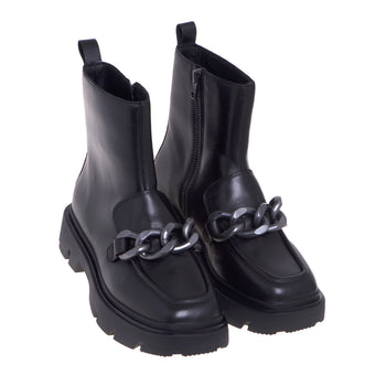 ASH leather ankle boot with maxi chain - 5
