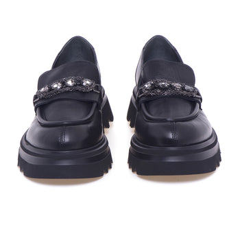 Fru.it moccasin in nappa with rhinestone clamp and sawn sole - 5