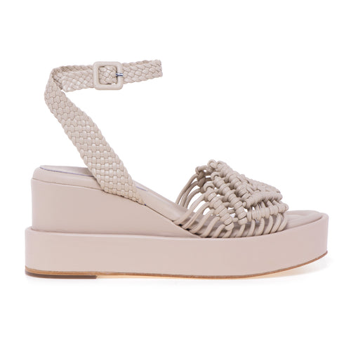 Paloma Barcelò "Vallet" sandal in woven leather with wedge