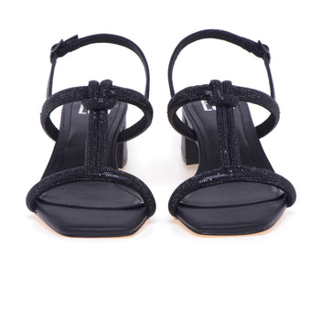 Bibi Lou sandal in eco-leather with rhinestones and 50 mm heel - 5