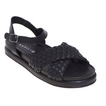 Habillè sandal with crossed bands in woven leather - 4