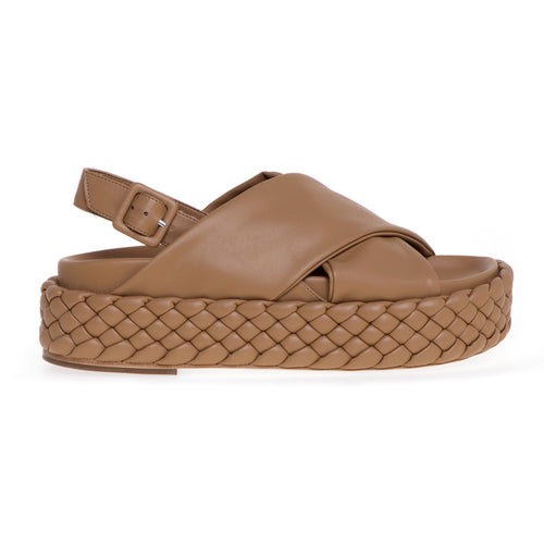 Paloma Barcelò leather sandal with crossed straps