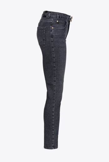 Pinko skinny jeans in stretch denim with belt - 6