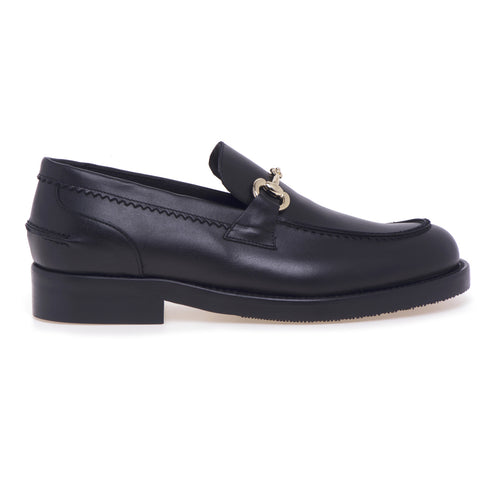 Anna F. leather moccasin with BLACK horsebit - 1