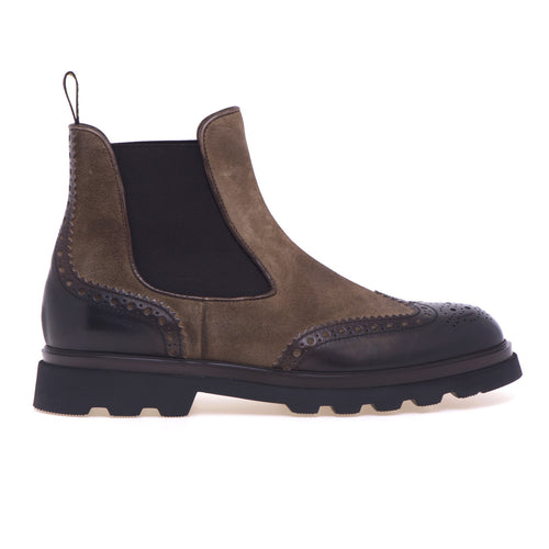 Doucal's Chelsea boot in brushed leather and suede - 1