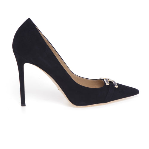 Elisabetta Franchi suede pumps with logoed clamp