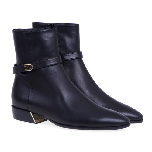 Furla leather ankle boot with strap and personalized heel - 2
