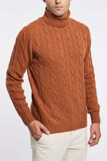 High neck sweater with wool braided rib - 4