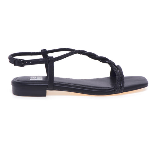 Bibi Lou flat sandal in eco-leather with rhinestones - 1