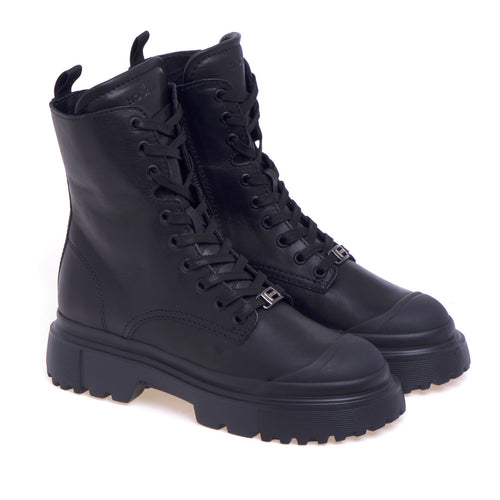 Hogan H619 amphibian in leather with rubber toe cap - 2