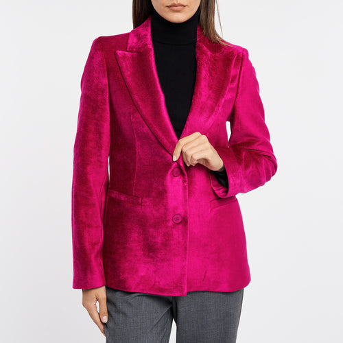 Kaos single-breasted velvet jacket with peak lapel - 1