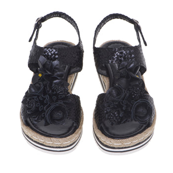 Pons Quintana sandal in woven leather with flower - 5