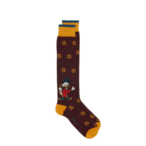 In The Box long socks with "Uncle Scrooge Dollar" pattern