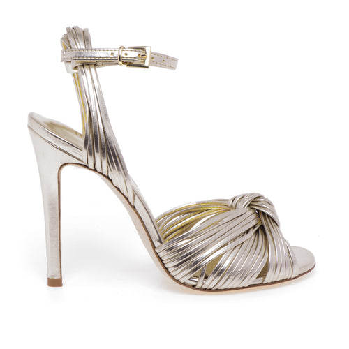 NCUB sandal in laminated leather with knotted mignon and 110 mm heel