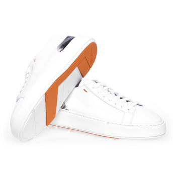 Santoni "Cleanic" leather sneaker with painted detail - 4