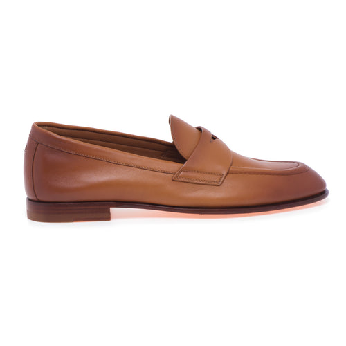 Santoni penny loafer in antique leather - 1