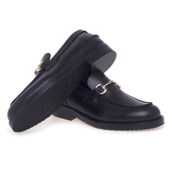 Anna F. leather moccasin with BLACK horsebit - 4