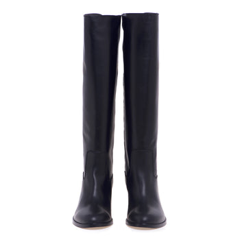 Via Roma 15 leather boot with rear vent and 70 mm heel - 5