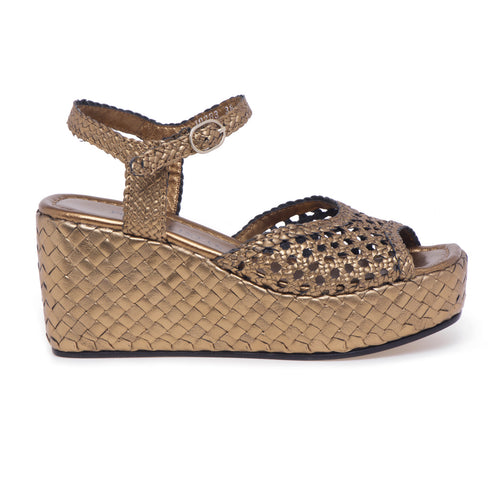 Pons Quintana sandal in woven leather with wedge - 1
