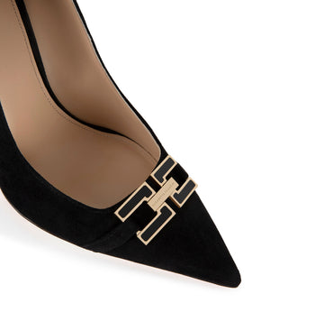 Elisabetta Franchi suede pumps with logoed clamp - 4