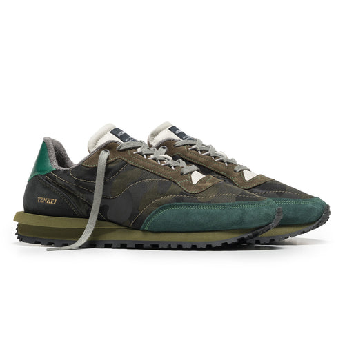 Hidnander "Tenkei Track Ed" sneakers in suede and camouflage fabric - 2