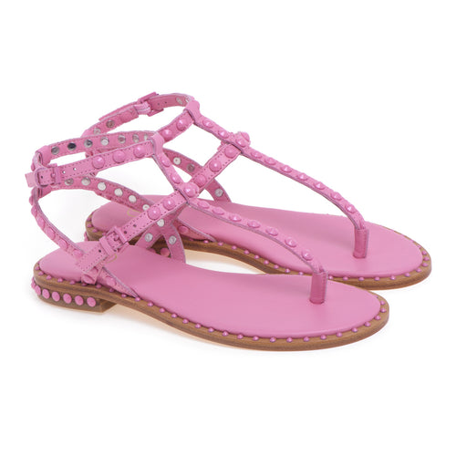 ASH "Parosbis" flip-flop sandal in leather with tone-on-tone studs - 2