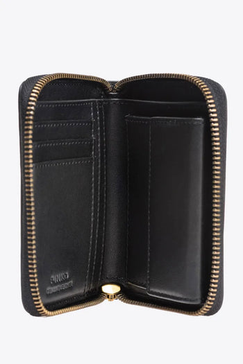 Pinko small zip around wallet in leather - 5