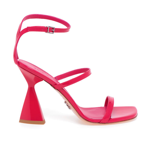 Sergio Levantesi patent leather sandal with 100 mm sculptured heel