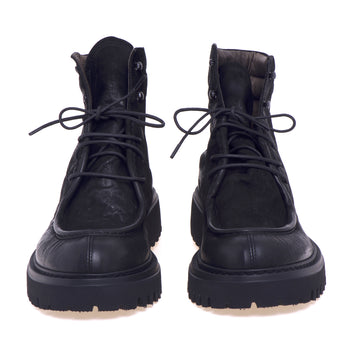 Pawelk's lace-up boot in aged leather with lug sole - 5