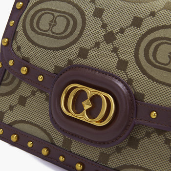 La Carrie handbag in monogram fabric and leather - 4