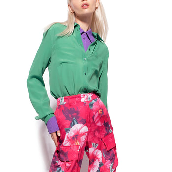 Pinko silk blend shirt with pockets - 4