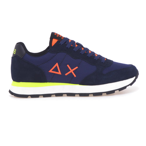 Sun68 Tom Fluo Nylon sneaker in suede and fabric