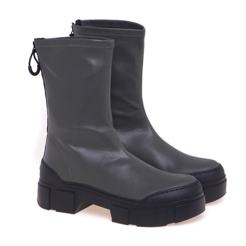 Vic Matiè ankle boot in stretch eco-leather with zip - 2