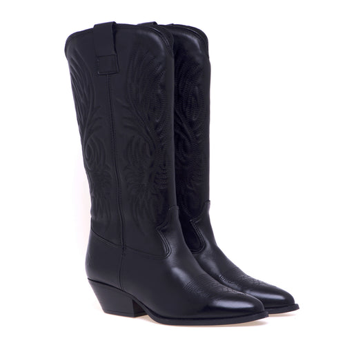 Felmini Texan boot in leather with embroidery - 2