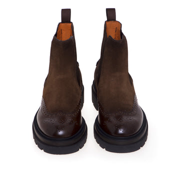 Santoni Chelsea boot in leather and suede - 5
