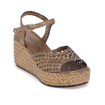 Pons Quintana sandal in woven leather with wedge - 4