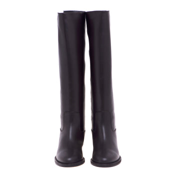 Via Roma 15 leather boot with slit and metal "V". - 5