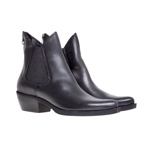 Texan Felmini in leather with side elastic and zip on the heel - 2