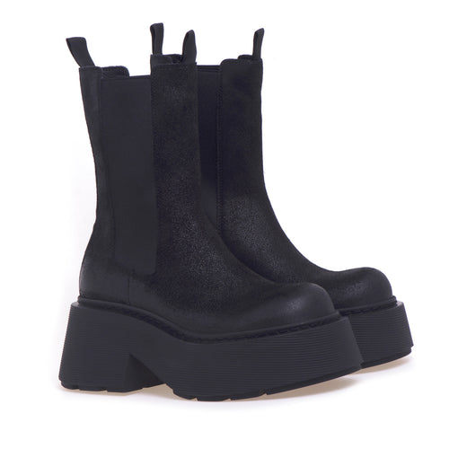 Vic Matie' Chelsea boot in greased suede with maxi platform - 2