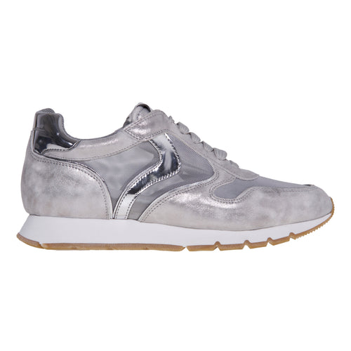 Voile Blanche running sneaker in suede and fabric