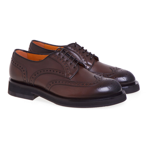 Santoni English style lace-up shoes in aged leather - 2