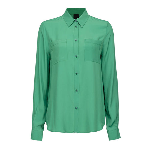 Pinko silk blend shirt with pockets - 1