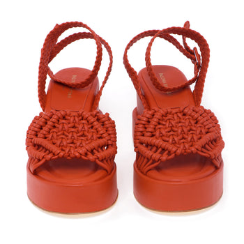 Paloma Barcelò „Vallet“-Sandale aus gewebtem Leder mit Keilabsatz - 5