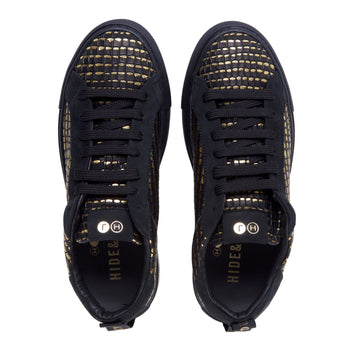 Hide &amp; Jack sneakers in reptile print leather with gold details - 5