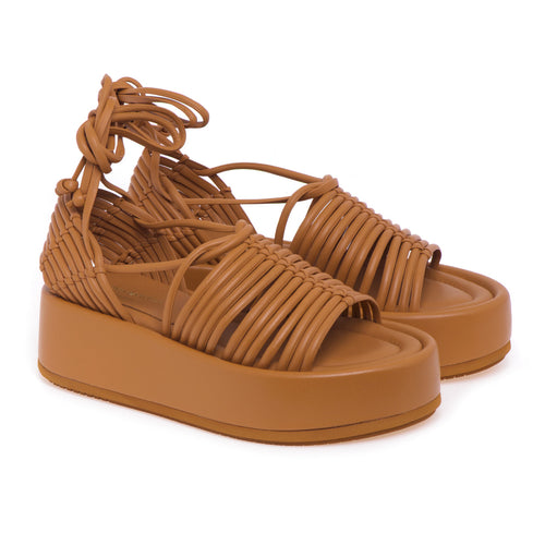 Paloma Barcelò "Danae" leather sandal with lace-up closure - 2