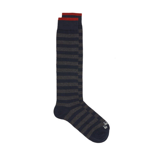 In The Box Long Socks with Stripe Rugby Pattern New - 1
